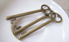 Accessories - 10 Pcs Of Antique Bronze Skeleton Key Pendants Charms 16x53mm A176