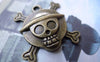 Accessories - 10 Pcs Of Antique Bronze Skull And Crossbones Charms Pendants 27x27mm A7784