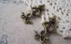 Accessories - 10 Pcs Of Antique Bronze Skull And Two Snakes Charms 15x37mm A3748