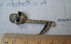 Accessories - 10 Pcs Of Antique Bronze Skull Love Music Note Charms 14x43mm A4537