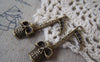 Accessories - 10 Pcs Of Antique Bronze Skull Love Music Note Charms 14x43mm A4537