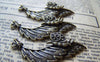 Accessories - 10 Pcs Of Antique Bronze Snail On The Leaf Pendants Charms 20x48mm A3927