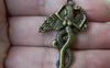 Accessories - 10 Pcs Of Antique Bronze Snake Angel Charms 25x38mm A681