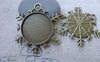 Accessories - 10 Pcs Of Antique Bronze Snowflake Cameo Base Settings Match 25mm Cabochon A7643
