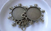 Accessories - 10 Pcs Of Antique Bronze Snowflake Cameo Base Settings Match 25mm Cabochon A7643