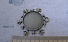 Accessories - 10 Pcs Of Antique Bronze Snowflake Cameo Base Settings Match 25mm Cabochon A7643
