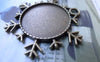 Accessories - 10 Pcs Of Antique Bronze Snowflake Cameo Base Settings Match 25mm Cabochon A7643