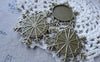 Accessories - 10 Pcs Of Antique Bronze Snowflake Cameo Base Settings Match 25mm Cabochon A7643