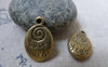 Accessories - 10 Pcs Of Antique Bronze Spiral Oval Charms 14x20mm A5982