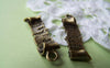 Accessories - 10 Pcs Of Antique Bronze Split Script Scroll Charms 7x25mm A570