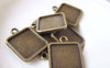Accessories - 10 Pcs Of Antique Bronze Square Cameo Base Pendants Match 15x15mm Cabochon A4465