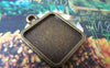 Accessories - 10 Pcs Of Antique Bronze Square Cameo Base Pendants Match 15x15mm Cabochon A4465