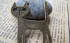 Accessories - 10 Pcs Of Antique Bronze Standing Cat Charms 33x44mm A2817