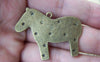 Accessories - 10 Pcs Of Antique Bronze Star Horse Pendants Charms 34x42mm A460