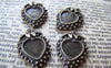 Accessories - 10 Pcs Of Antique Bronze Strawberry Base Setting Match 10x10mm Heart Cameo A3223
