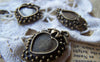 Accessories - 10 Pcs Of Antique Bronze Strawberry Base Setting Match 10x10mm Heart Cameo A3223
