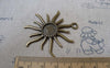 Accessories - 10 Pcs Of Antique Bronze Sun Eye Round Base Settings Match 12mm Cabochon A7359