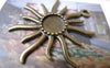 Accessories - 10 Pcs Of Antique Bronze Sun Eye Round Base Settings Match 12mm Cabochon A7359
