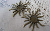 Accessories - 10 Pcs Of Antique Bronze Sun Eye Round Base Settings Match 12mm Cabochon A7359
