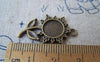 Accessories - 10 Pcs Of Antique Bronze Sunflower Pendants Match 9.5mm Cabochon A4371
