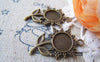 Accessories - 10 Pcs Of Antique Bronze Sunflower Pendants Match 9.5mm Cabochon A4371