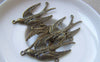 Accessories - 10 Pcs Of Antique Bronze Swallow Bird Dove Charms Two Loops 20x39mm A4726