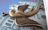 Accessories - 10 Pcs Of Antique Bronze Swallow Bird Dove Charms Two Loops 26x44mm A3724