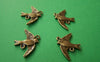 Accessories - 10 Pcs Of Antique Bronze Swallow Bird Dove Connectors Charms 16x21mm A260