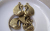 Accessories - 10 Pcs Of Antique Bronze Swan Charms Pendants Double Sided 15x23mm A615