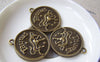 Accessories - 10 Pcs Of Antique Bronze Taurus Bull Constellation Round Base Setting Match 25mm Cab A3107