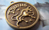 Accessories - 10 Pcs Of Antique Bronze Taurus Bull Constellation Round Base Setting Match 25mm Cab A3107