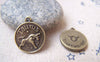 Accessories - 10 Pcs Of Antique Bronze Taurus Bull Constellation Round Charms Pendants 18mm A1928