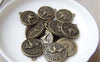 Accessories - 10 Pcs Of Antique Bronze Taurus Bull Constellation Round Charms Pendants 18mm A1928