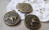 Accessories - 10 Pcs Of Antique Bronze Taurus Bull Constellation Round Charms Pendants 18mm A1928