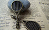 Accessories - 10 Pcs Of Antique Bronze Tennis Rackets Charms19x48mm A1002