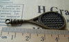 Accessories - 10 Pcs Of Antique Bronze Tennis Rackets Charms19x48mm A1002