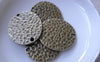 Accessories - 10 Pcs Of Antique Bronze Textured Flat Oval Connectors  28x31mm A7603