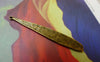 Accessories - 10 Pcs Of Antique Bronze Textured Long Leaf Charms Pendants 6x42mm A5623