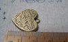 Accessories - 10 Pcs Of Antique Bronze Thick Love Heart Charms 22x22.5mm A4734