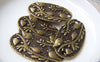 Accessories - 10 Pcs Of Antique Bronze Three Birds Oval Connector Charms 19x37mm A259