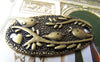 Accessories - 10 Pcs Of Antique Bronze Three Birds Oval Connector Charms 19x37mm A259