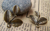 Accessories - 10 Pcs Of Antique Bronze Three Leaf Branch Charms 23x23mm A332