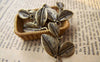 Accessories - 10 Pcs Of Antique Bronze Three Leaf Branch Charms 23x23mm A332
