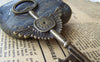 Accessories - 10 Pcs Of Antique Bronze Time Machine Clock Key Pendants 45x75mm A187