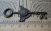 Accessories - 10 Pcs Of Antique Bronze Time Machine Clock Key Pendants 45x75mm A187