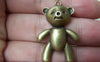 Accessories - 10 Pcs Of Antique Bronze Toy Bear Pendants Charms 24x38mm A1211