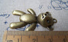 Accessories - 10 Pcs Of Antique Bronze Toy Bear Pendants Charms 24x38mm A1211