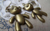Accessories - 10 Pcs Of Antique Bronze Toy Bear Pendants Charms 24x38mm A1211