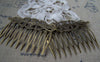 Accessories - 10 Pcs Of Antique Bronze Traditional Chinese Filigree Flower Ten Teeth Hair Clips 45x65mm A3504