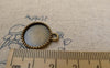 Accessories - 10 Pcs Of Antique Bronze Tree Round Base Settings Match 14mm Cab A6219